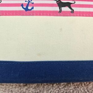 The Black Dog Martha's Vineyard Cape Cod Zip Around Wallet Pink Blue Cream Prep